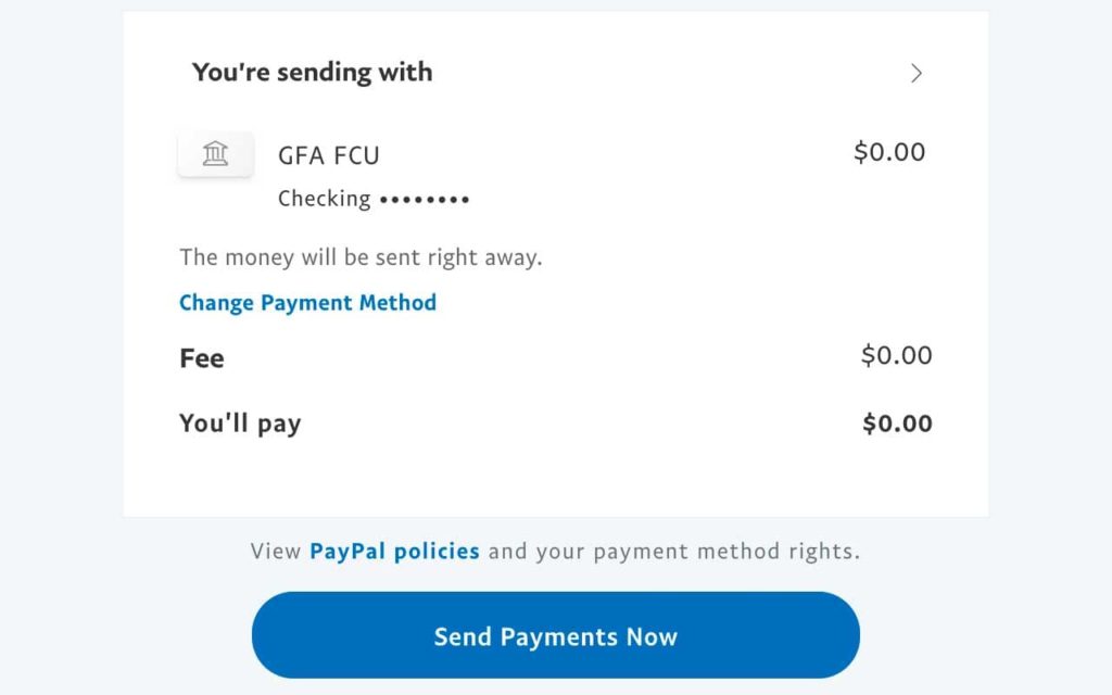 PayPal 8: Send Payment.