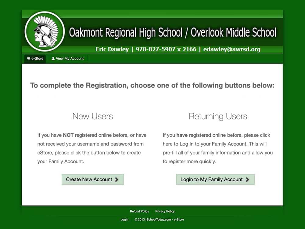 Oakmont Marching Band Activity Fees: Sign In.