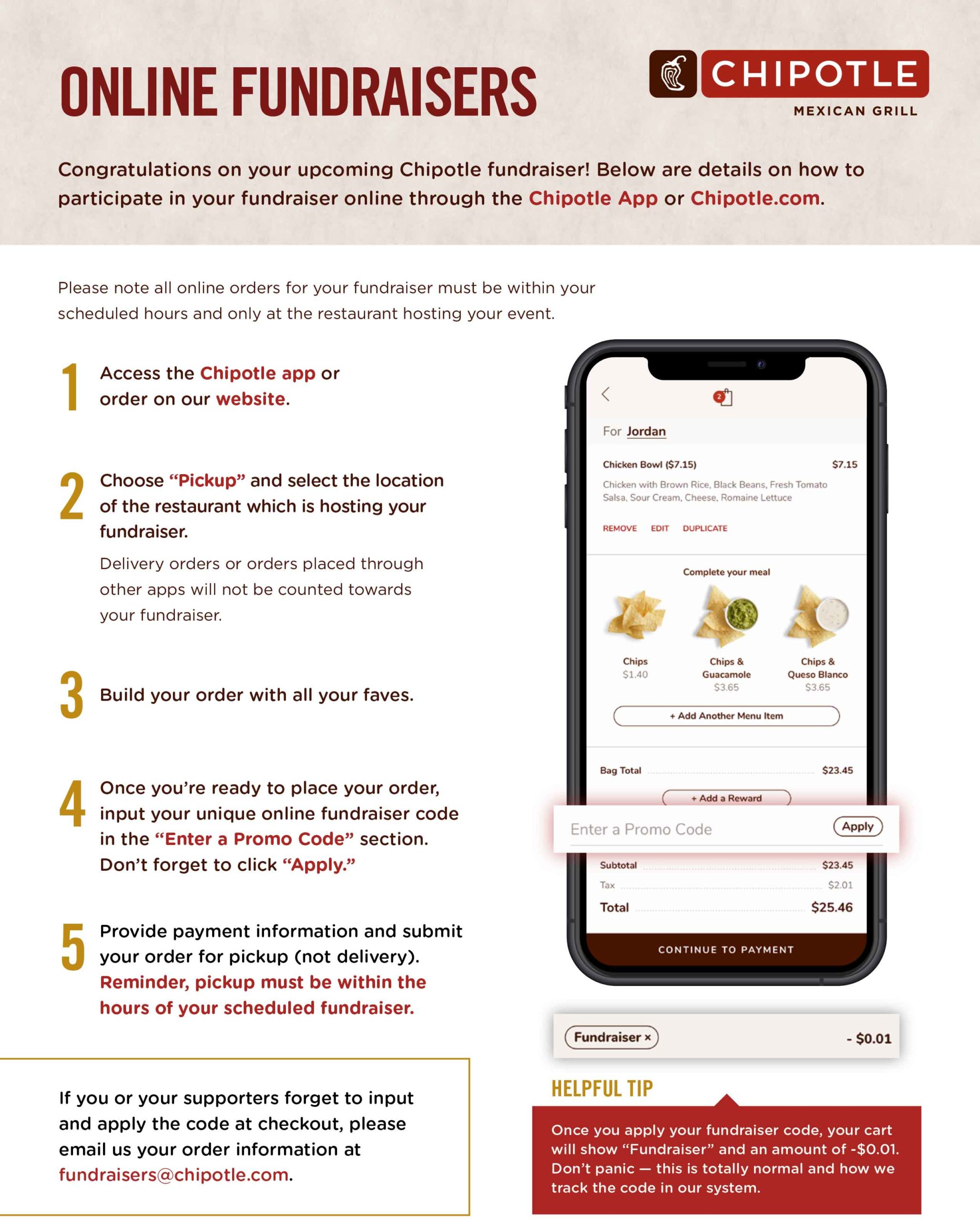 Chipotle Fundraiser! Code MHBPH7M OakmontOverlook Marching Spartans